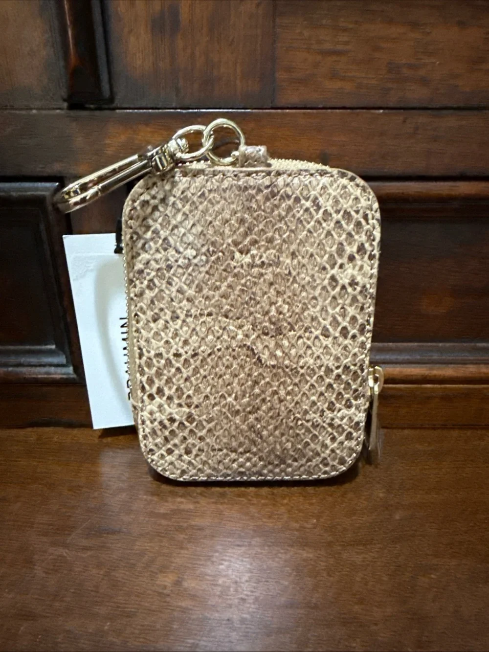 BRAHMIN Katelynn Pouch, light pecan bonaire Genuine Leather